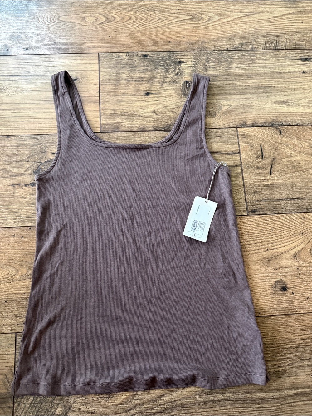 Classic Scoop Neck Tank Top in light brown